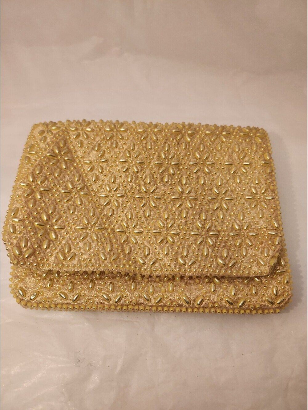 Vintage 60s Styled By Regal Yellow Gold Beaded Purse